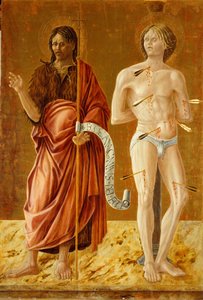 St. Johannes døperen og St. Sebastian, ca. 1450-70 (tempera på panel)